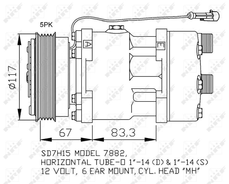 NRF Compressor, airconditioning (32779)
