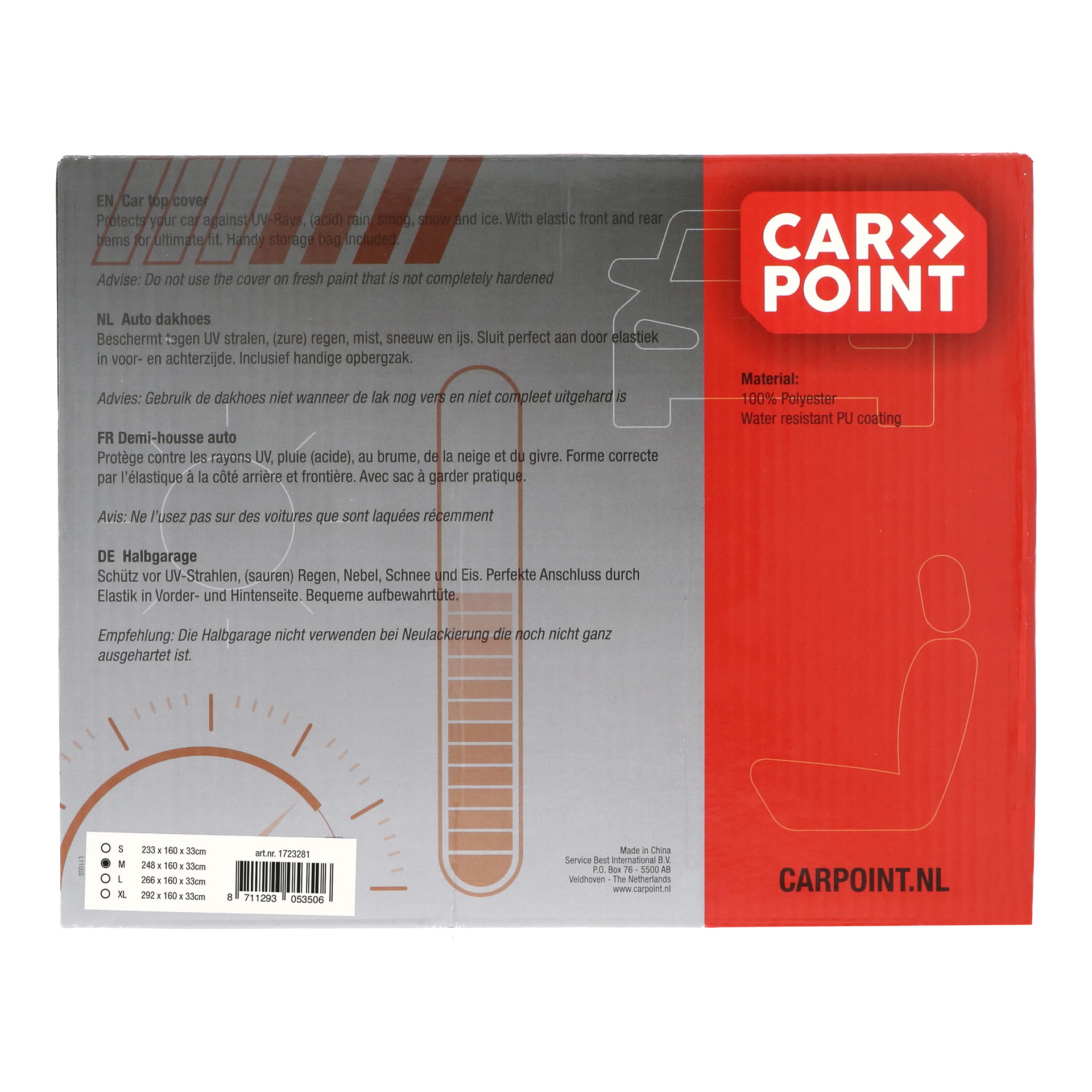 Carpoint Dakhoes Polyester M 248x160x33cm (1723281)