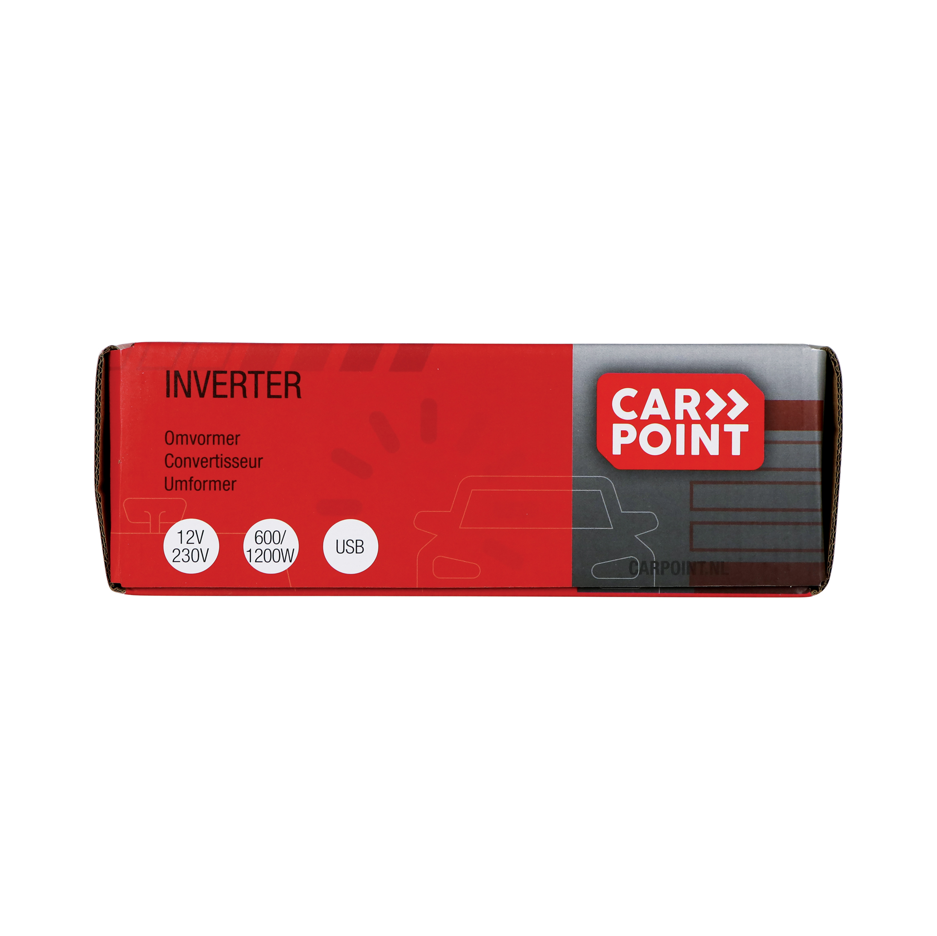 Carpoint Omvormer 12V>230V 600W accuklemmen (0510352)
